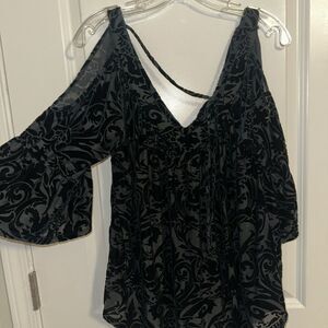 Always Indigo Velvet Large strappy cold shoulder Whimsigoth goth Festival